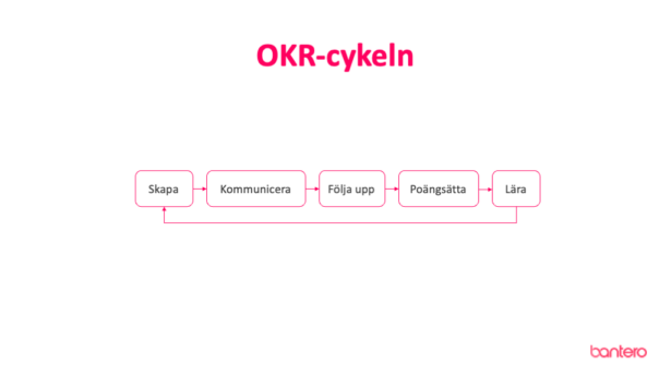OKR-cykeln visar de olika ritualer som kan genomföras under en OKR-cykel.